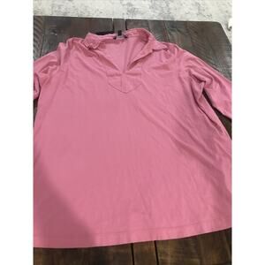 Women’s Pink Gauzy Lauren Ralph Lauren Polo Rugby Top Size 2X 100% Cotton
